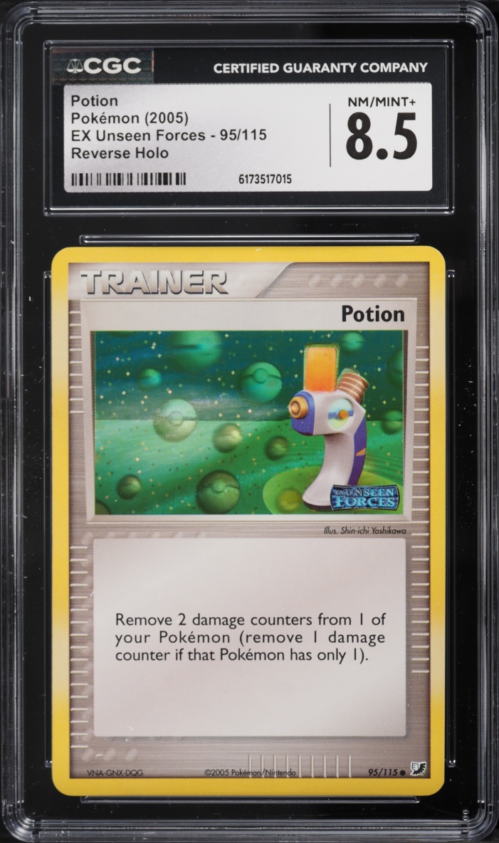2005 Pokemon EX Unseen Forces Reverse Holo Potion #95 CGC 8.5 NM-MT+