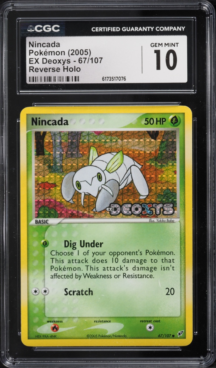 2005 Pokemon EX Deoxys Reverse Holo Nincada #67 CGC 10 GEM MINT
