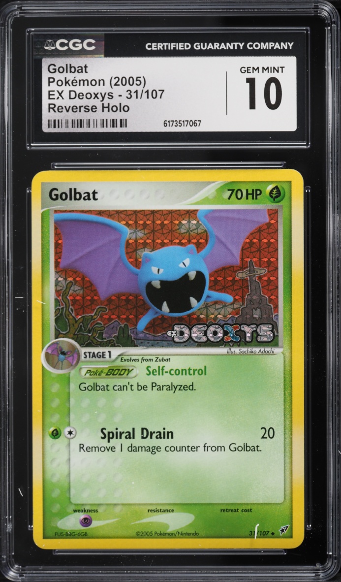 2005 Pokemon EX Deoxys Reverse Holo Golbat #31 CGC 10 GEM MINT