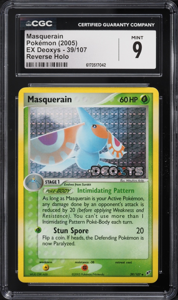 2005 Pokemon EX Deoxys Reverse Holo Masquerain #39 CGC 9 MINT