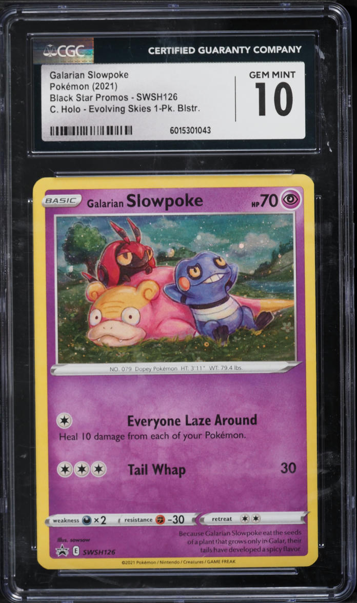 2021 Pokemon Sword & Shield Promo Evolving Skies Galarian Slowpoke #SWSH126 CGC 10 GEM MINT