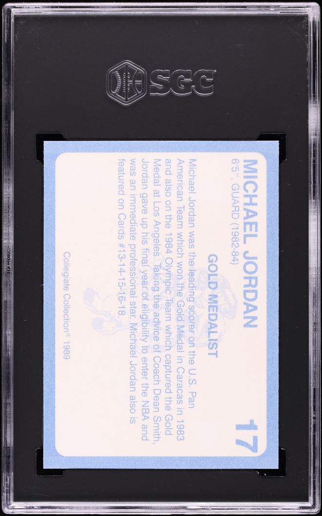 1989 Collegiate Collection North Carolina Michael Jordan #17 SGC 9.5 MINT+