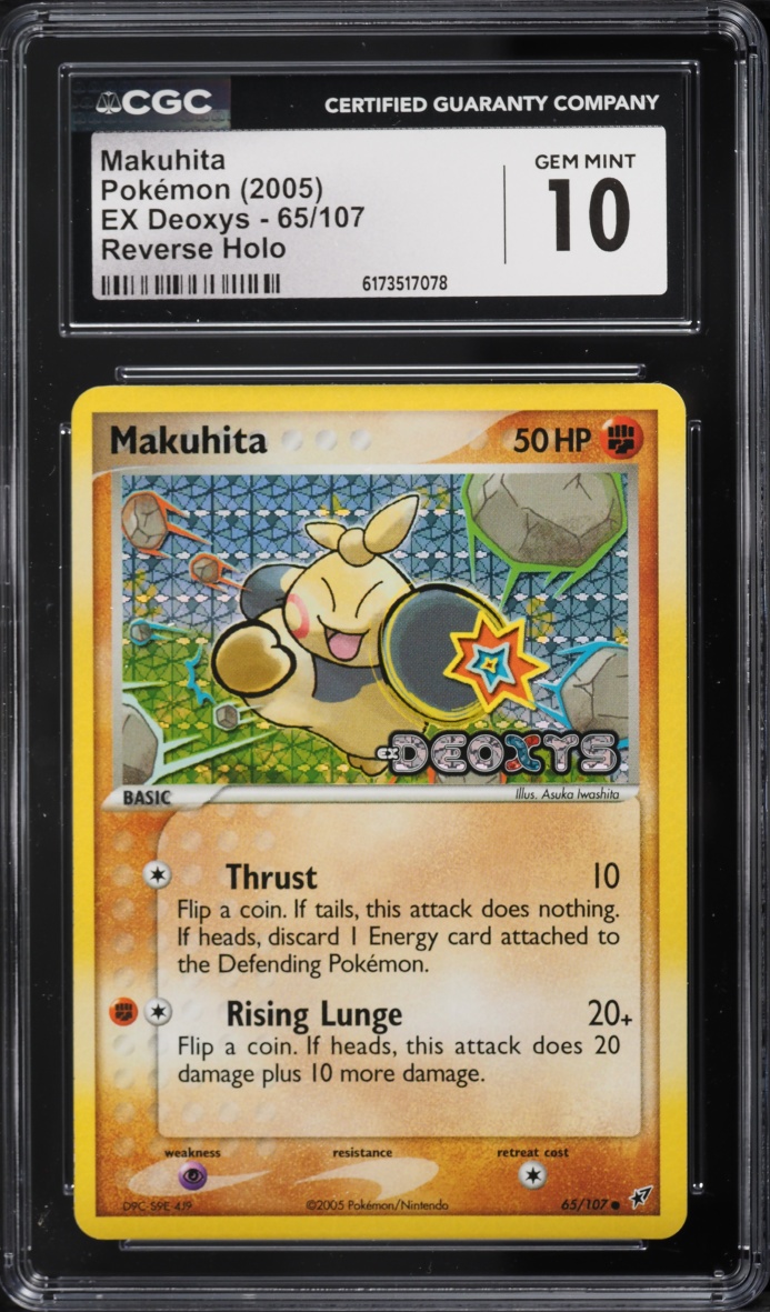 2005 Pokemon EX Deoxys Reverse Holo Makuhita #65 CGC 10 GEM MINT