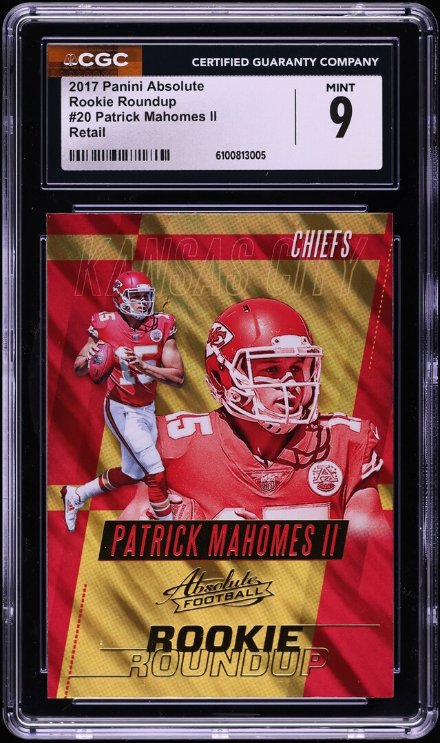2017 Absolute Roundup Retail Patrick Mahomes II ROOKIE #20 CGC 9 MINT