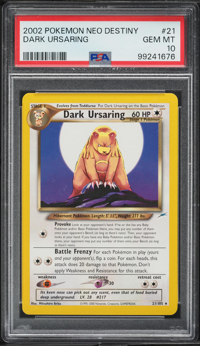 2002 Pokemon Neo Destiny Dark Ursaring #21 PSA 10 GEM MINT