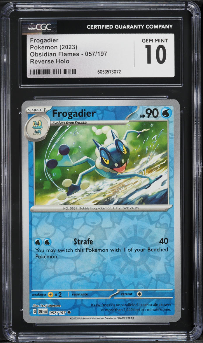 2023 Pokemon SV Obsidian Flames Reverse Holo Frogadier #57 CGC 10 GEM MINT