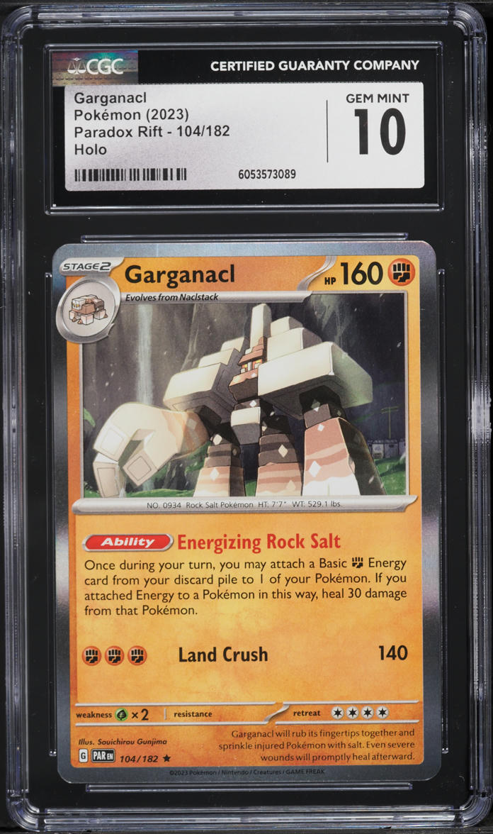 2023 Pokemon Scarlet & Violet Paradox Rift Holo Garganacl #104 CGC 10 GEM MINT