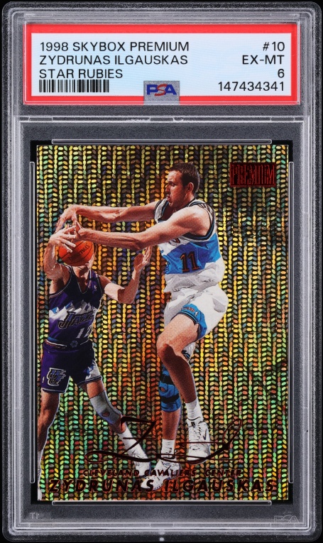 1998 Skybox Premium Star Rubies Zydrunas Ilgauskas /50 #10 PSA 6 EXMT
