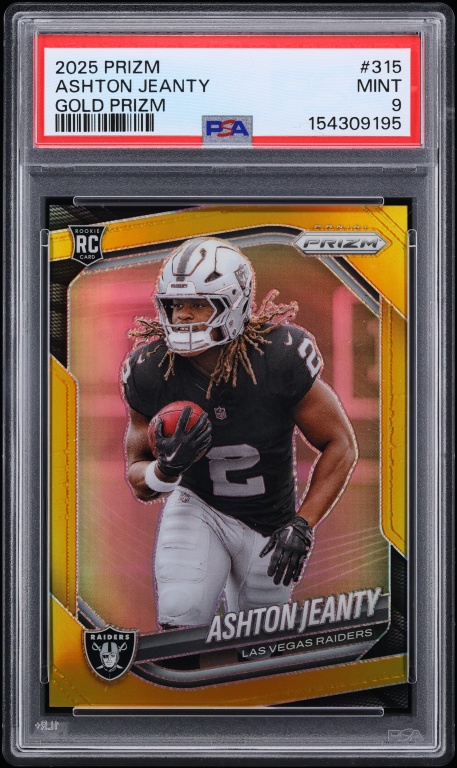 2025 Panini Prizm Gold Ashton Jeanty ROOKIE /10 #315 PSA 9 MINT