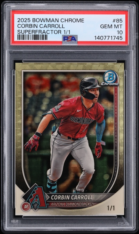 2025 Bowman Chrome Superfractor Corbin Carroll 1/1 #85 PSA 10 GEM MINT