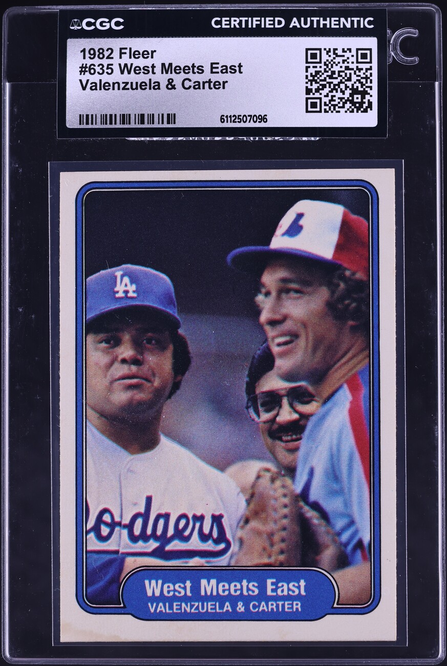 1982 Fleer West Meets East Fernando Valenzuela Gary Carter #635 CGC AUTH