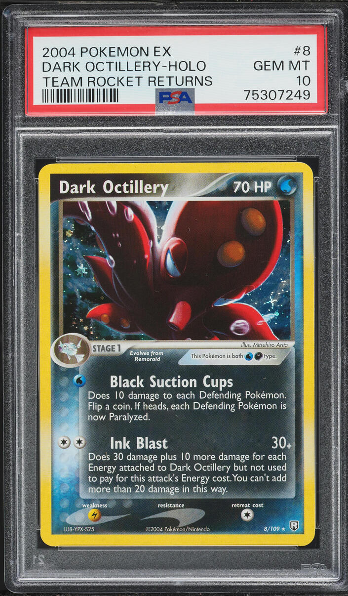 2004 Pokemon EX Team Rocket Returns Holo Dark Octillery #8 PSA 10 GEM MINT