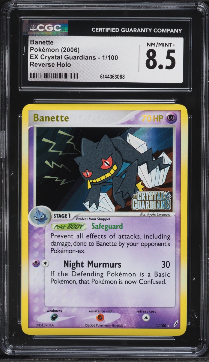 2006 Pokemon EX Crystal Guardians Reverse Holo Banette #1 CGC 8.5 NM-MT+