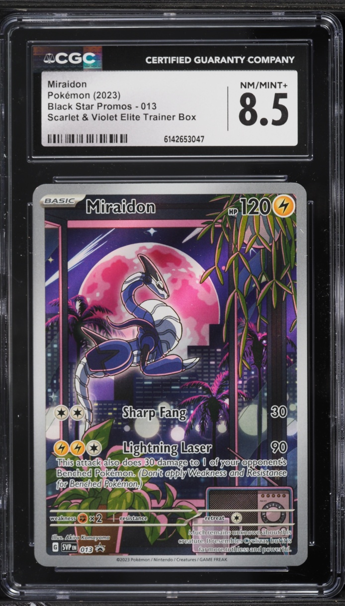 2023 Pokemon Scarlet & Violet Black Star Promo ETB Alt Art Miraidon #13 CGC 8.5 NM-MT+