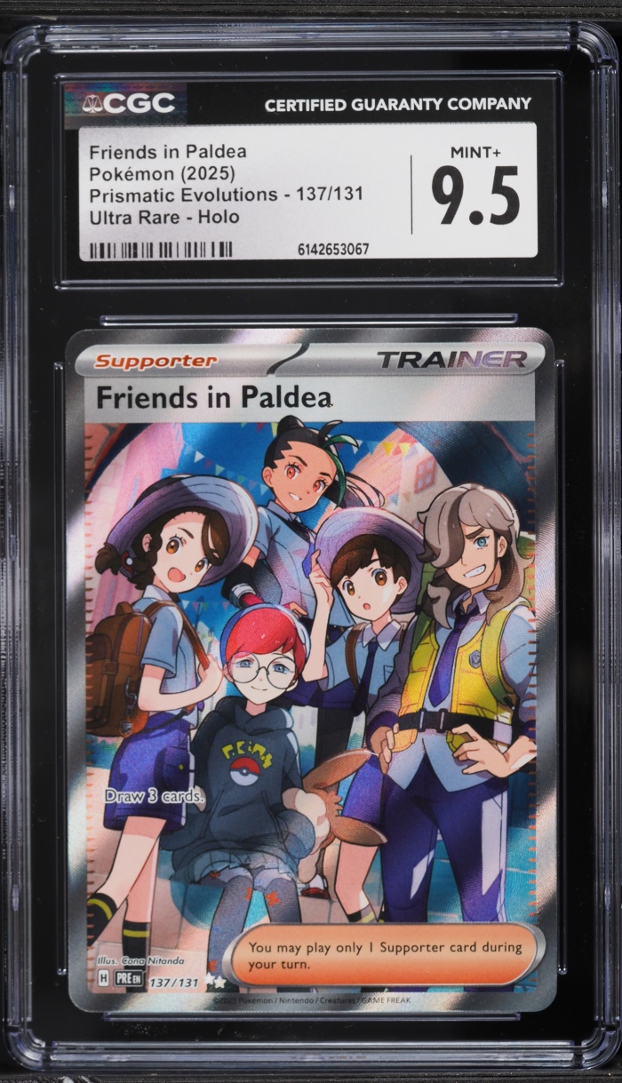 2025 Pokemon Scarlet & Violet Prismatic Evolutions Full Art Friends In Paldea #137 CGC 9.5
