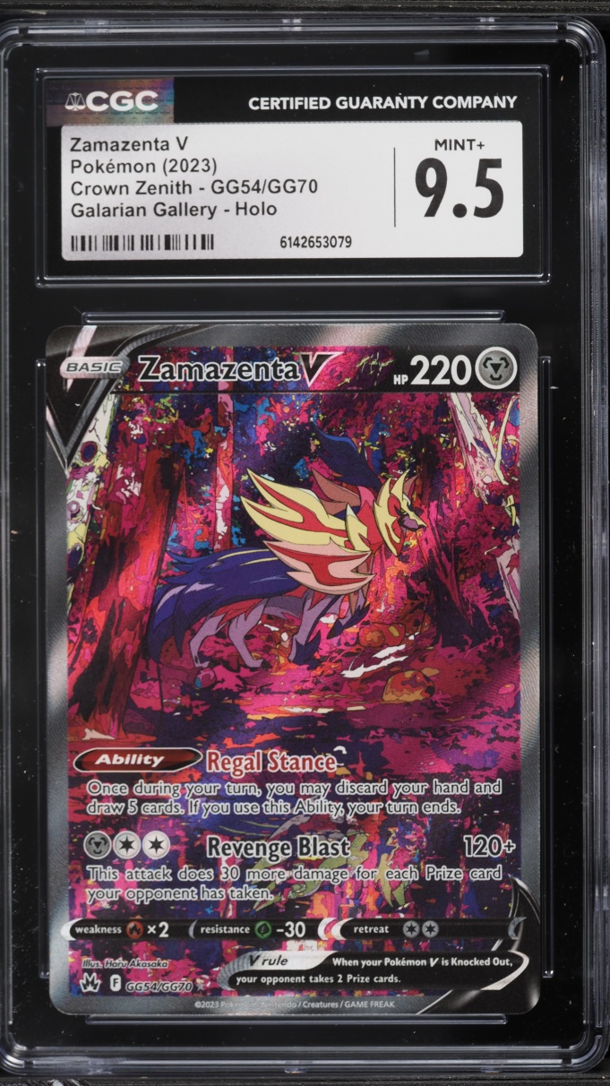 2023 Pokemon Sword & Shield Crown Zenith Galarian Gallery Full Art Zamazenta V #GG54 CGC 9.5