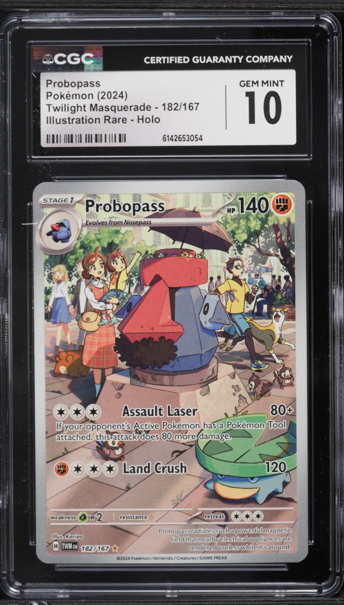 2024 Pokemon Scarlet & Violet Twilight Masquerade IR Probopass #182 CGC 10 GEM MINT