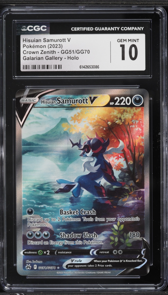 2023 Pokemon Sword & Shield Crown Zenith Alt Art Hisuian Samurott V #GG51 CGC 10 GEM MINT