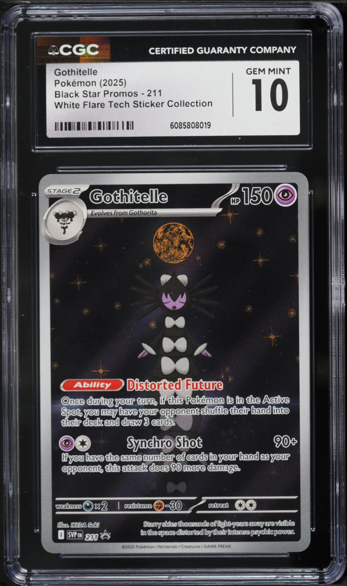 2025 Pokemon Scarlet & Violet Promo White Flare Tech Sticker Alt Art Gothitelle #211 CGC 10 GEM
