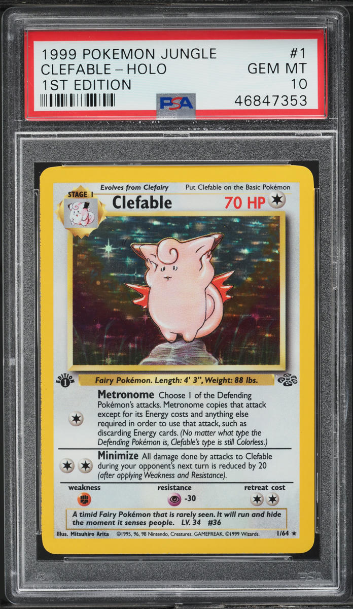 1999 Pokemon Jungle 1st Edition Holo Clefable #1 PSA 10 GEM MINT