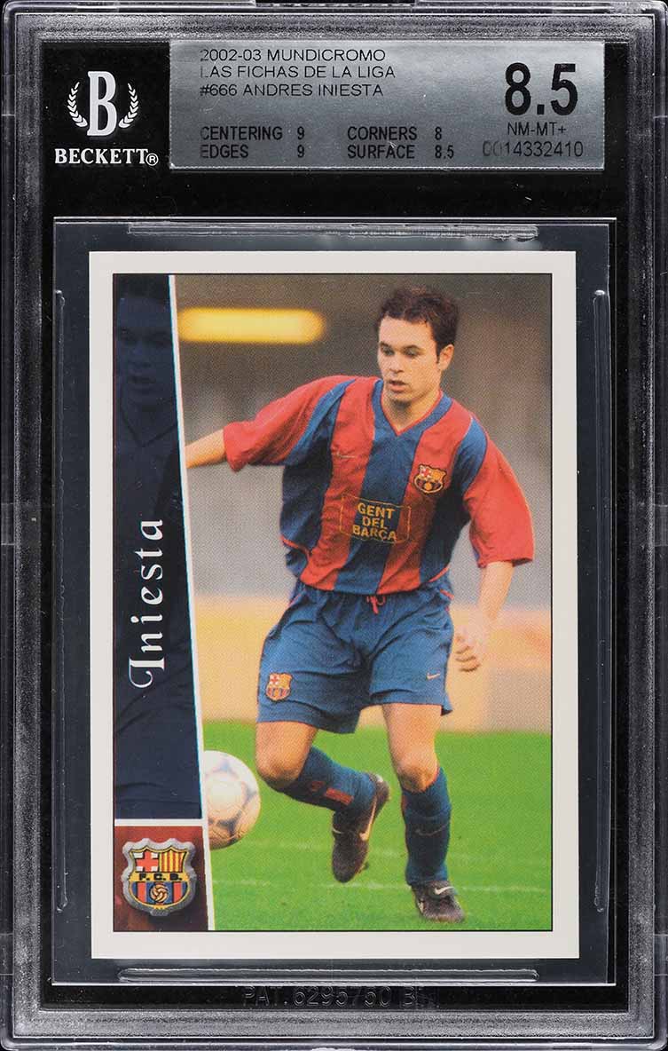 2002 Mundicromo Las Fichas De La Liga Andres Iniesta ROOKIE #666 BGS 8.5 NM-MT+