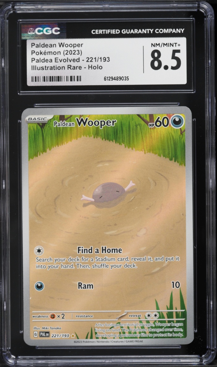 2023 Pokemon Scarlet & Violet Paldea Evolved IR Paldean Wooper #221 CGC 8.5 NM-MT+
