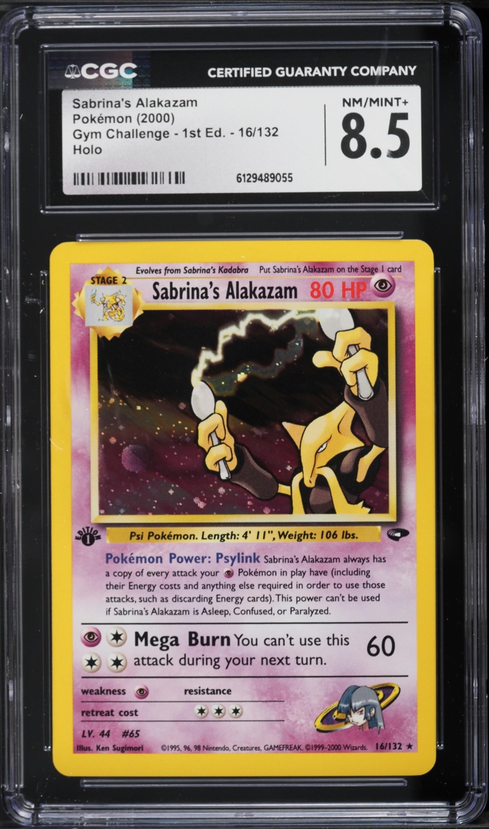2000 Pokemon Gym Challenge 1st Edition Holo Sabrina's Alakazam #16 CGC 8.5 NM-MT+