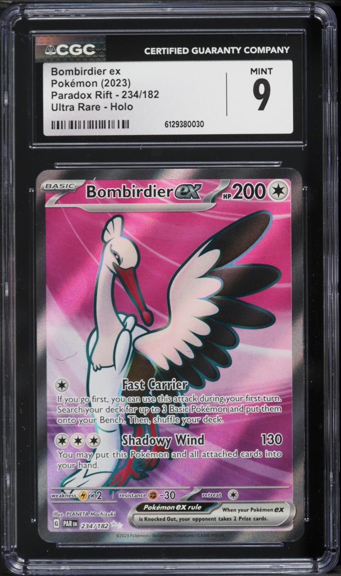 2023 Pokemon Scarlet & Violet Paradox Rift Full Art Bombirdier ex #234 CGC 9 MINT