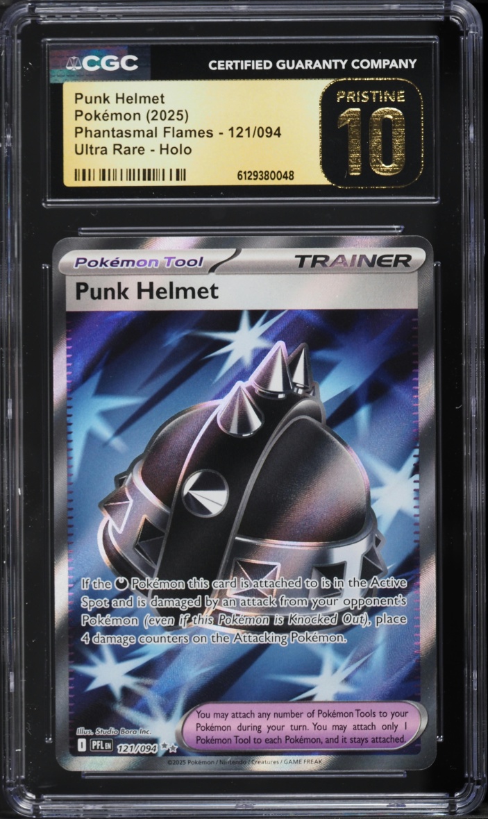2025 Pokemon Mega Phantasmal Flames Full Art Punk Helmet #121 CGC 10 PRISTINE
