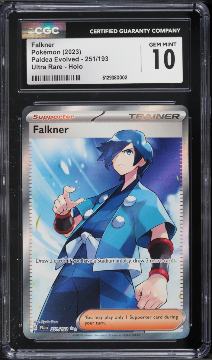 2023 Pokemon Scarlet & Violet Paldea Evolved Full Art Falkner #251 CGC 10 GEM MINT