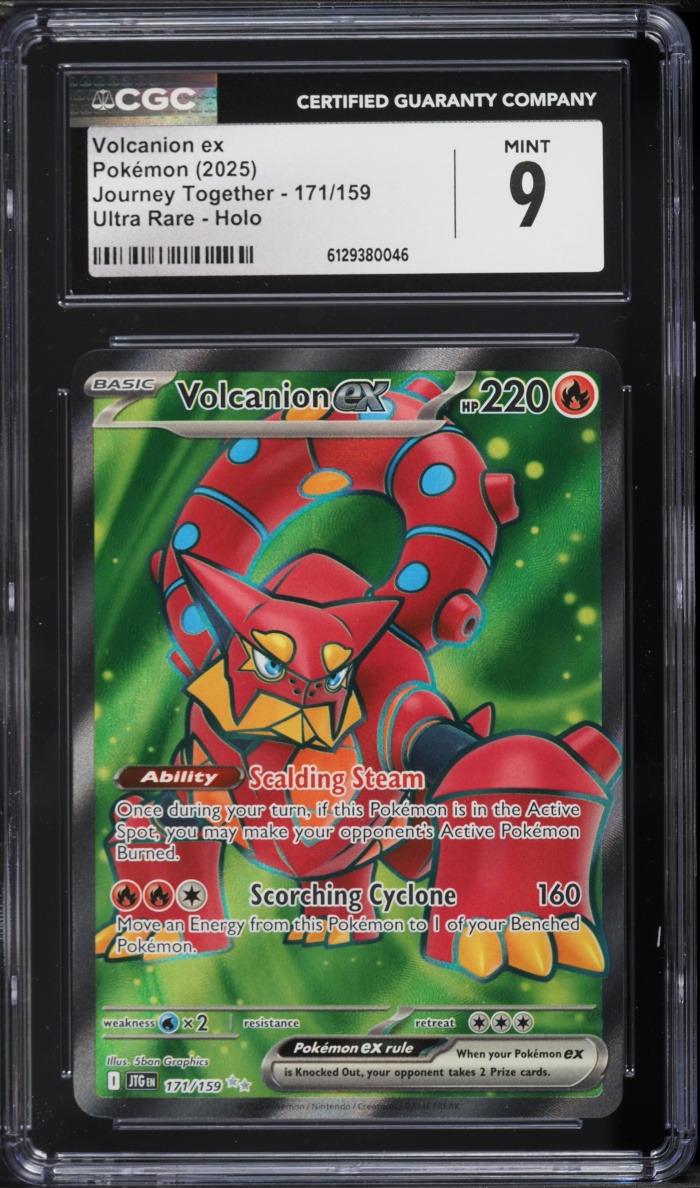 2025 Pokemon Scarlet & Violet Journey Together Full Art Volcanion ex #171 CGC 9 MINT