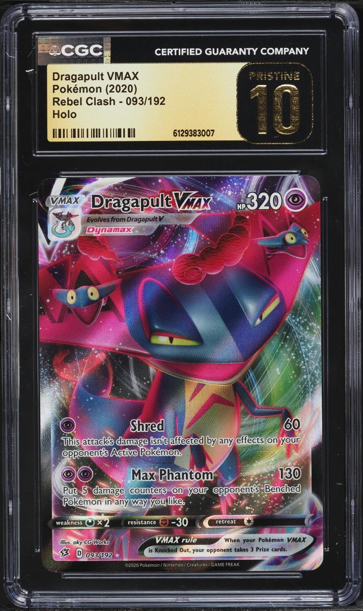 2020 Pokemon Sword & Shield Rebel Clash Full Art Dragapult VMAX #93 CGC 10 PRISTINE
