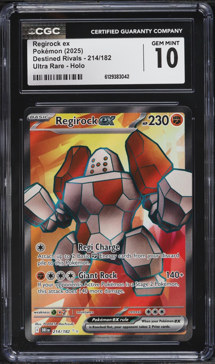2025 Pokemon Scarlet & Violet Destined Rivals Full Art Regirock ex #214 CGC 10 GEM MINT