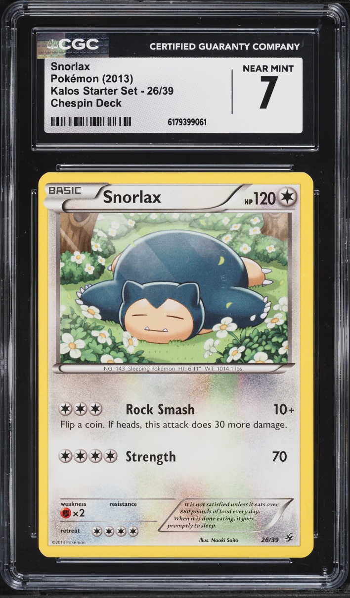 2013 Pokemon XY Kalos Starter Set Chespin Deck Snorlax #26 CGC 7 NRMT