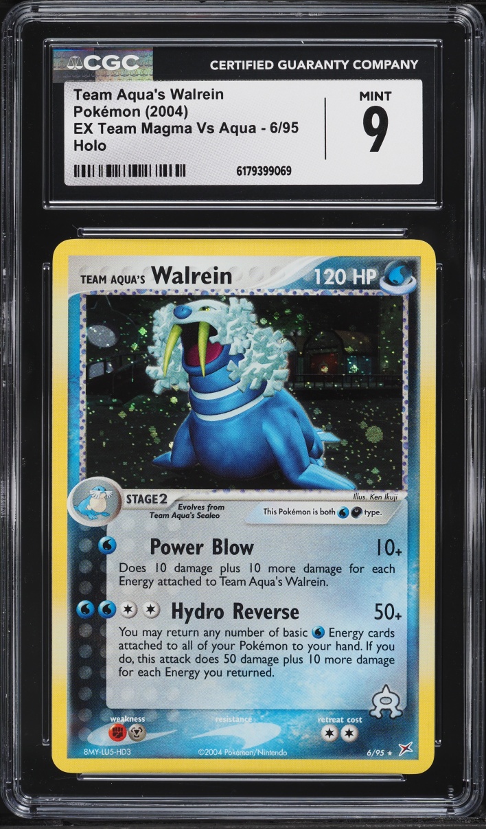 2004 Pokemon EX Team Magma VS Aqua Holo Team Aqua's Walrein #6 CGC 9 MINT