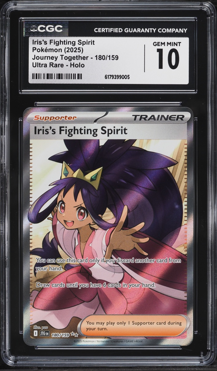 2025 Pokemon Scarlet & Violet Journey Together Full Art Iris's Fighting Spirit #180 CGC 10 GEM