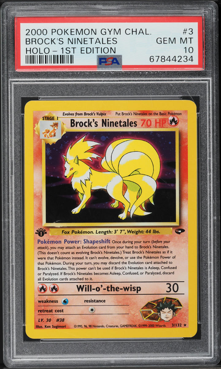 2000 Pokemon Gym Challenge 1st Edition Holo Brock's Ninetales #3 PSA 10 GEM MINT