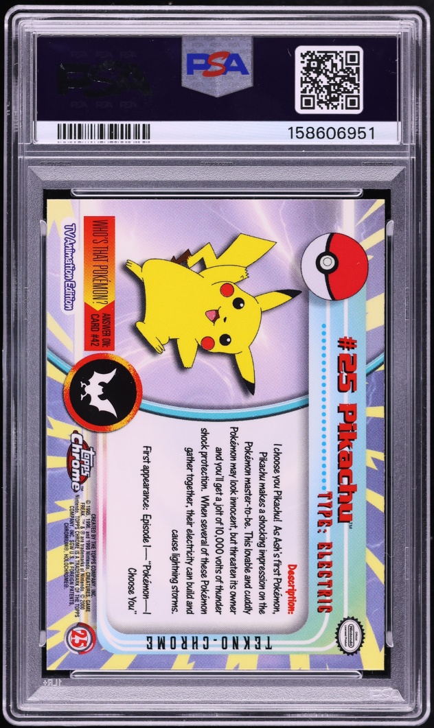 2000 Topps Chrome Pokemon Series 1 Tekno Pikachu #25 PSA 10 GEM MINT