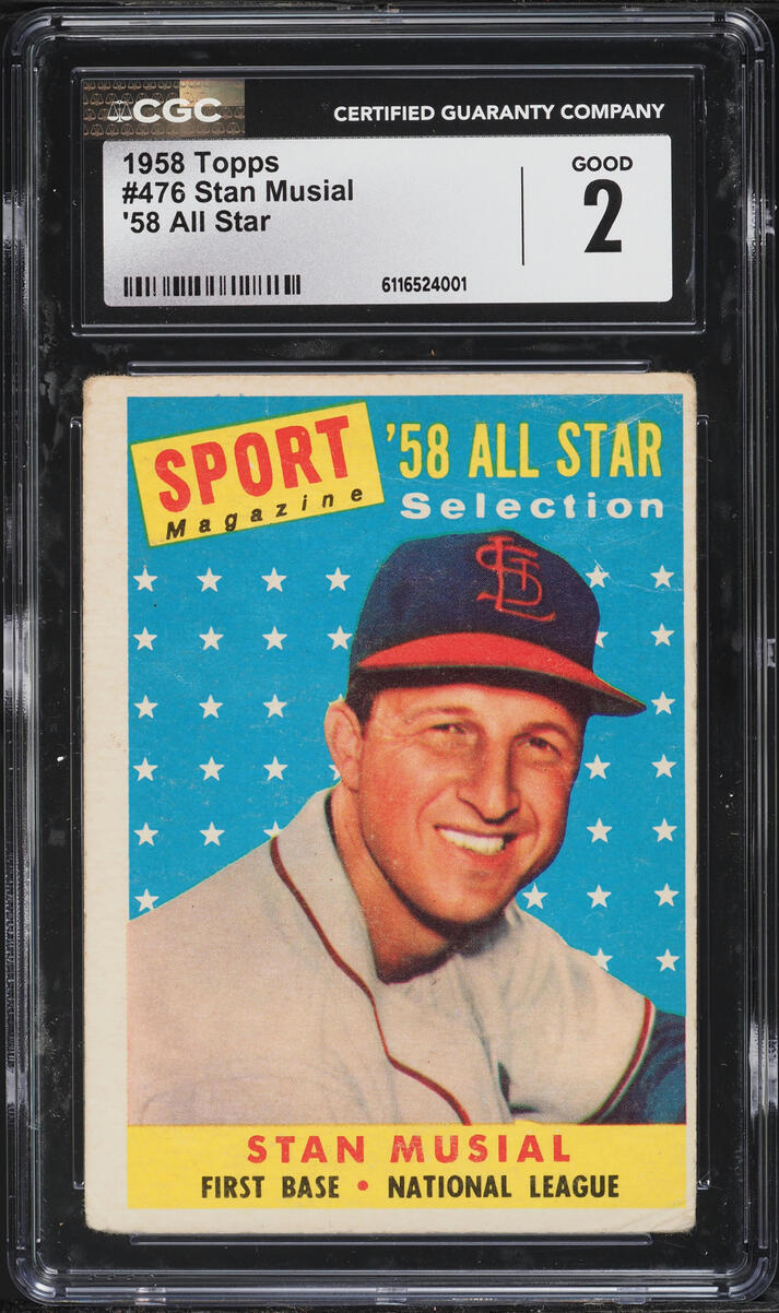 1958 Topps All Star Stan Musial #476 CGC 2 GD