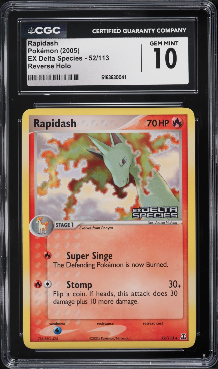2005 Pokemon EX Delta Species Reverse Holo Rapidash #52 CGC 10 GEM MINT