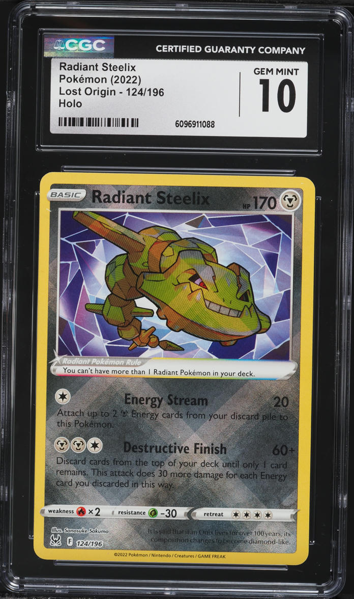 2022 Pokemon Sword & Shield Lost Origin Radiant Steelix #124 CGC 10 GEM MINT