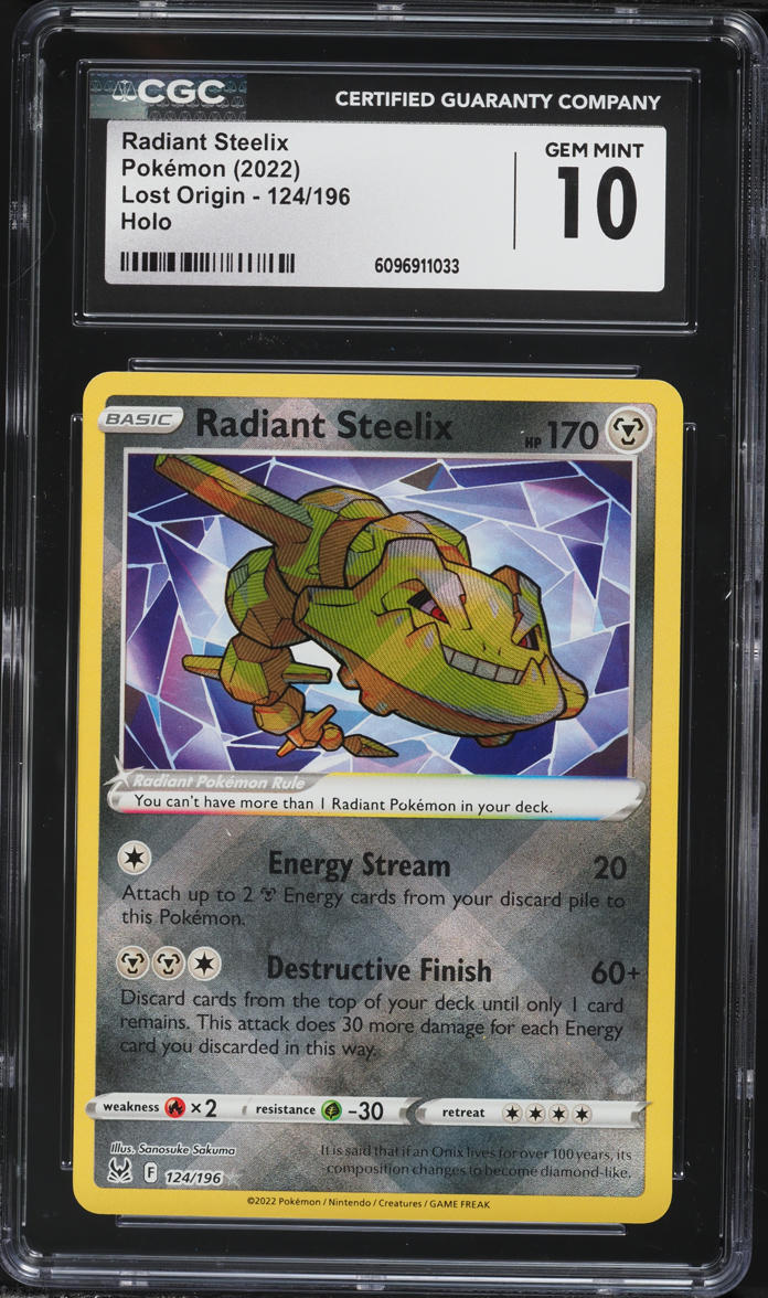 2022 Pokemon Sword & Shield Lost Origin Radiant Steelix #124 CGC 10 GEM MINT
