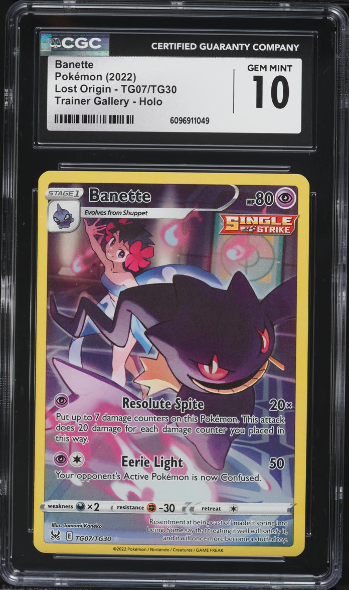 2022 Pokemon Sword & Shield Lost Origin CHR Banette #TG07 CGC 10 GEM MINT