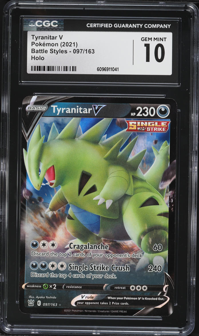 2021 Pokemon Sword & Shield Battle Styles Tyranitar V #97 CGC 10 GEM MINT
