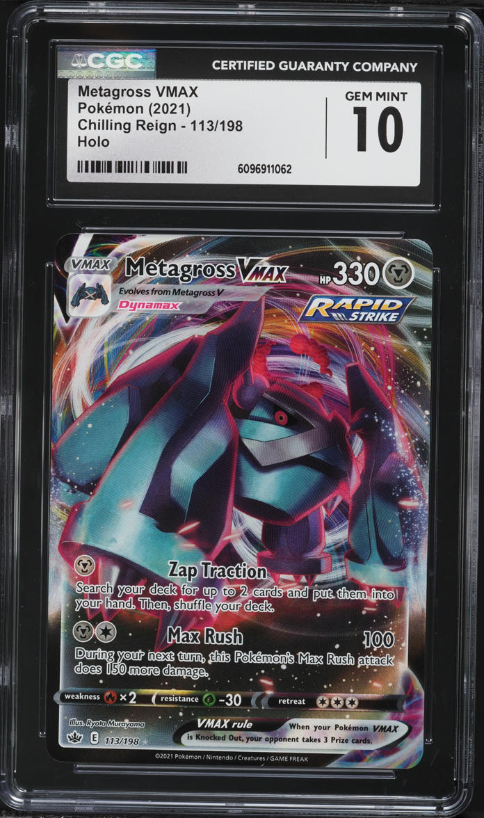 2021 Pokemon SWSH Chilling Reign Holo Metagross VMAX #113 CGC 10 GEM MINT