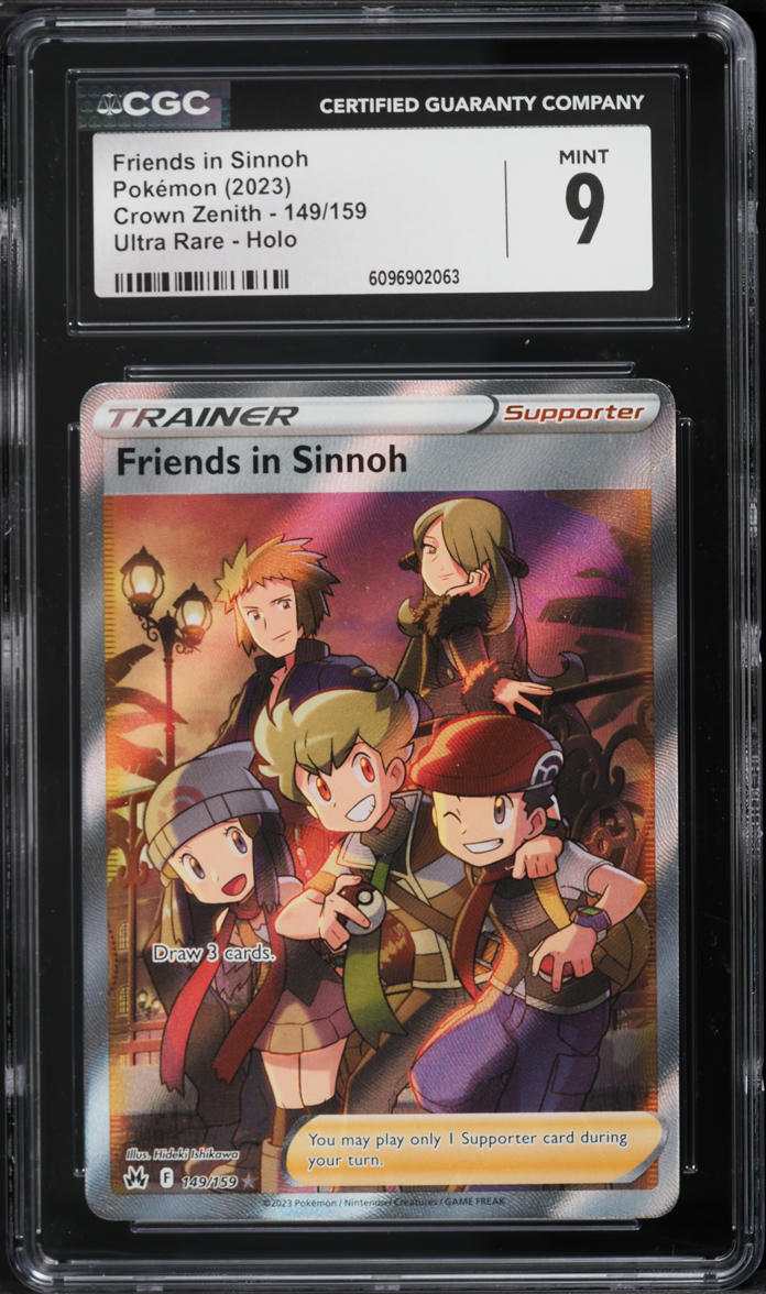 2023 Pokemon Sword & Shield Crown Zenith Full Art Friends In Sinnoh #149 CGC 9 MINT