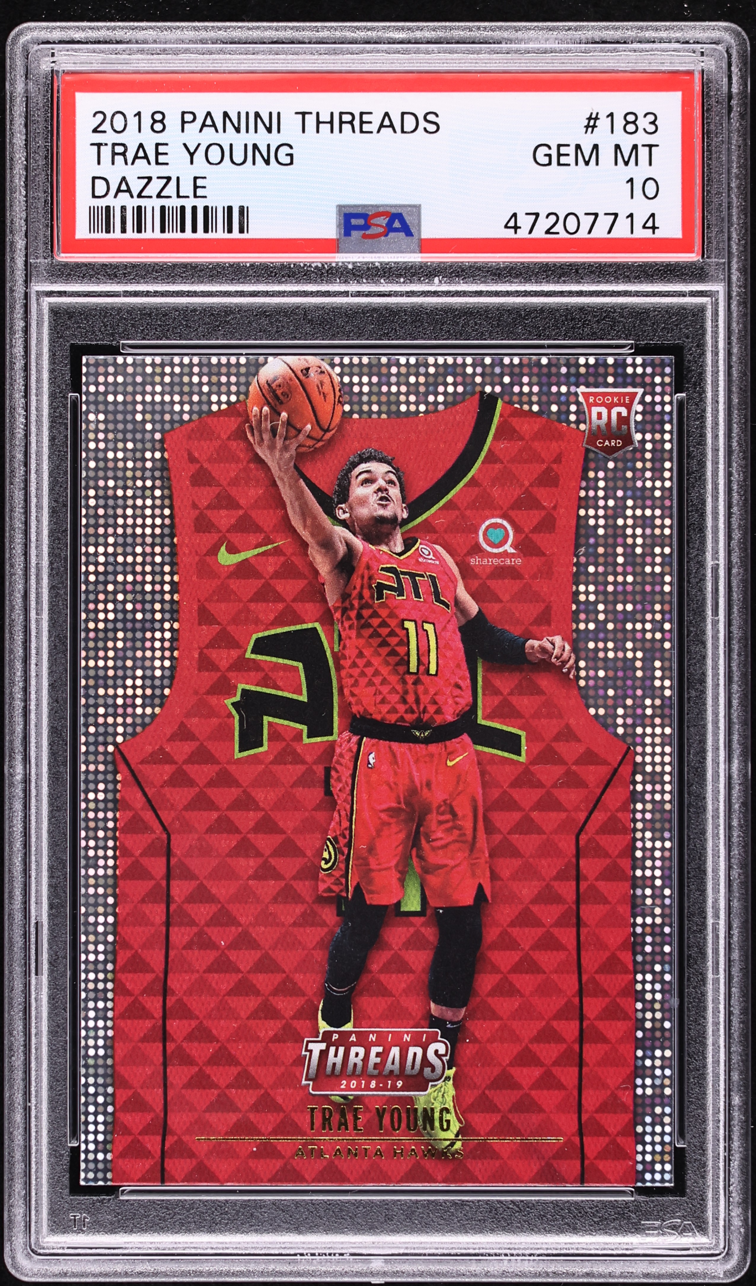 2018 Panini Threads Dazzle Trae Young ROOKIE #183 PSA 10 GEM MINT