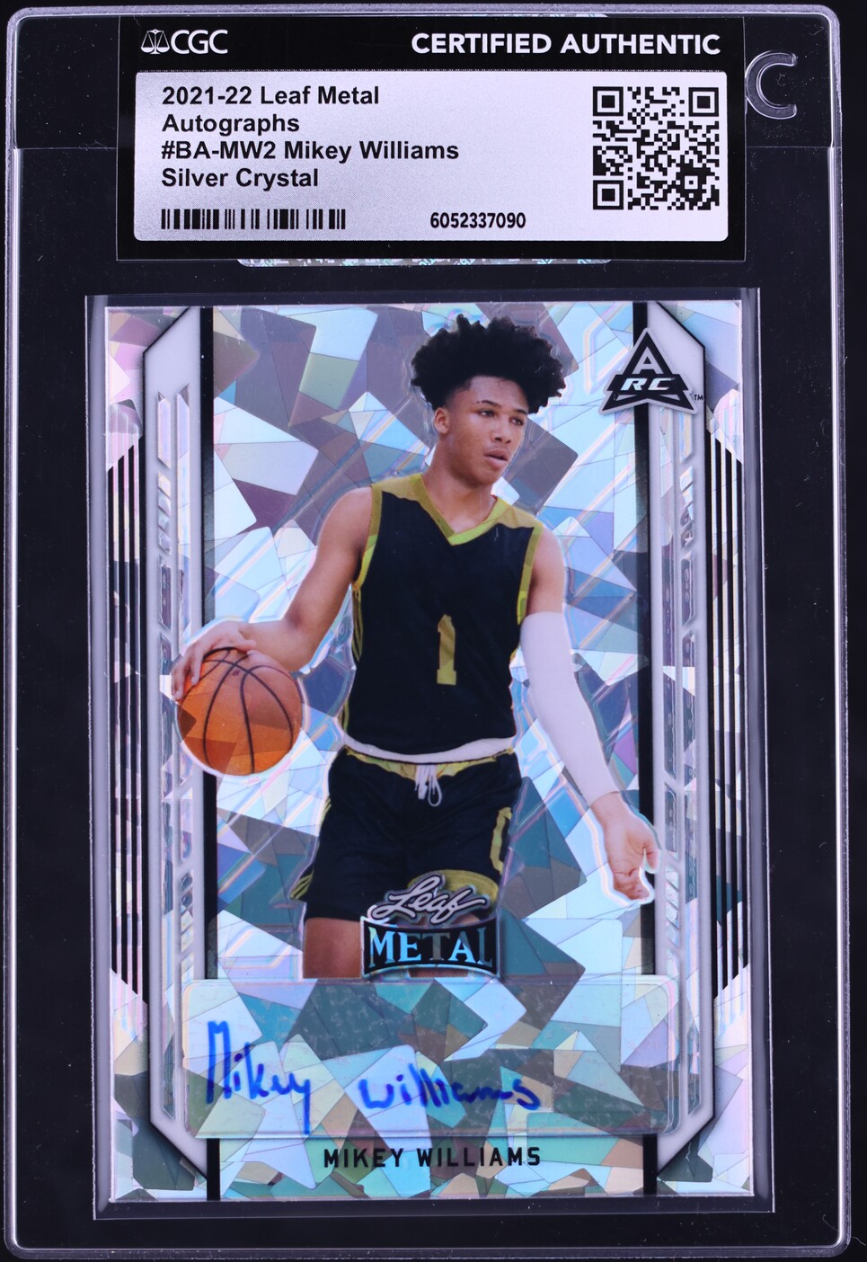 2021 Leaf Metal Silver Crystal Mikey Williams ROOKIE AUTO #BA-MW2 CGC AUTH