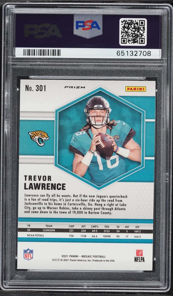 2021 Panini Mosaic Prizm Trevor Lawrence ROOKIE #301 PSA 9 MINT