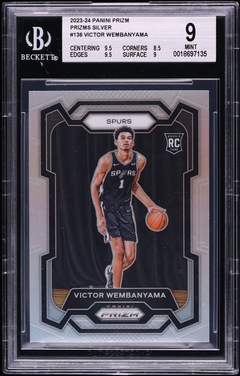 2023 Panini Prizm Silver Victor Wembanyama ROOKIE #136 BGS 9 MINT